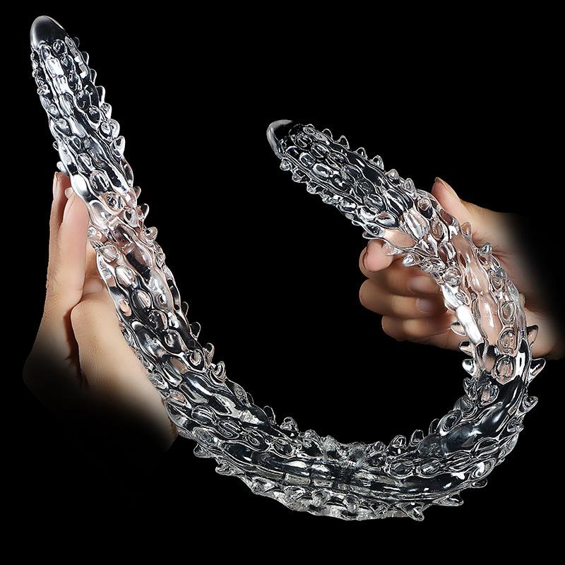 DILDO 2 ĐẦU TRONG SUỐT GAI JIUJING