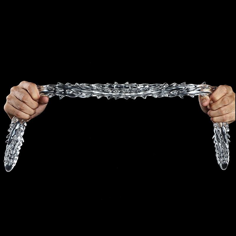 DILDO 2 ĐẦU TRONG SUỐT GAI JIUJING