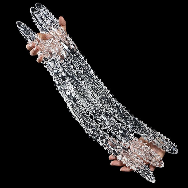 DILDO 2 ĐẦU TRONG SUỐT GAI JIUJING