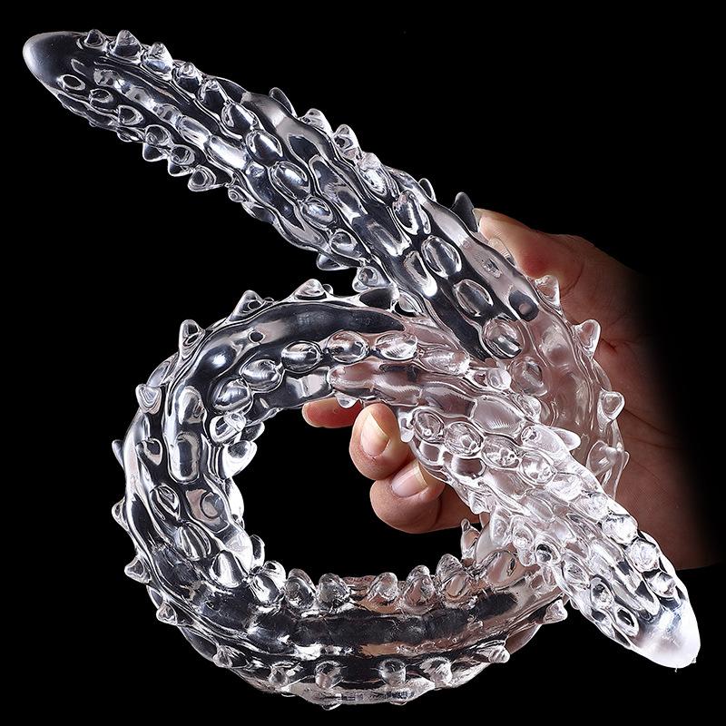 DILDO 2 ĐẦU TRONG SUỐT GAI JIUJING