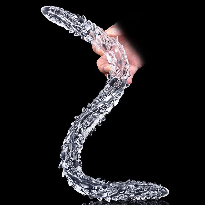 DILDO 2 ĐẦU TRONG SUỐT GAI JIUJING