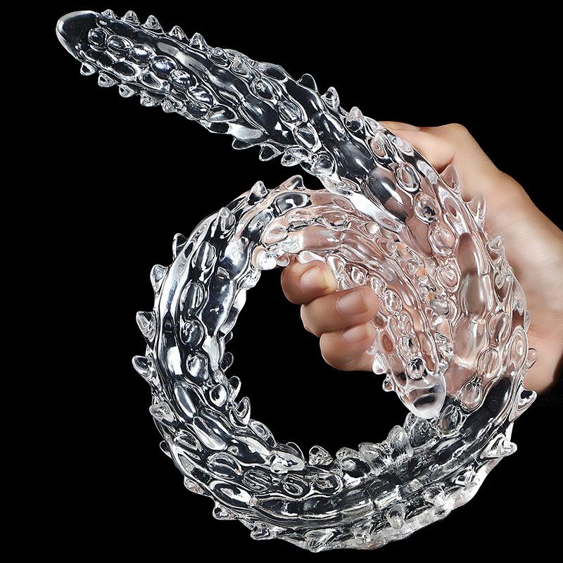 DILDO 2 ĐẦU TRONG SUỐT GAI JIUJING