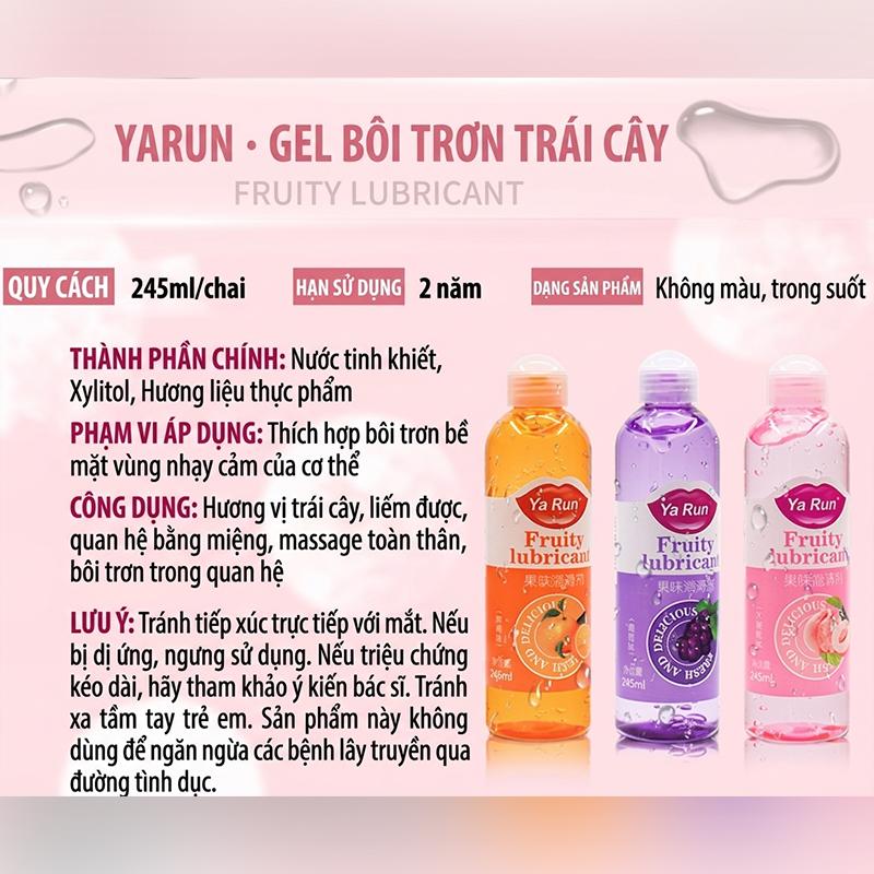 GEL BÔI TRƠN YARUN TRÁI CÂY VÀ TĂNG CẢM GIÁC