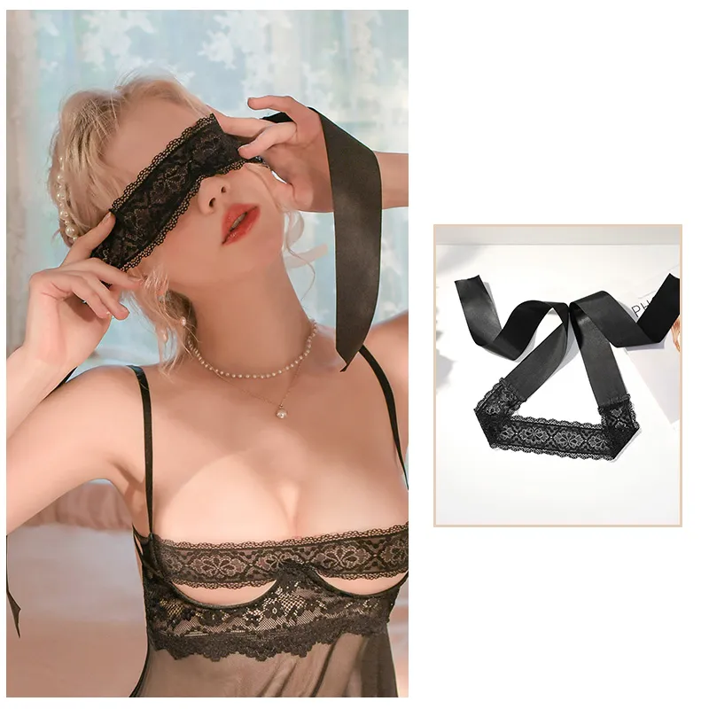 BỊT MẮT REN HOA DÂY BUỘC SATIN GỢI CẢM 7650