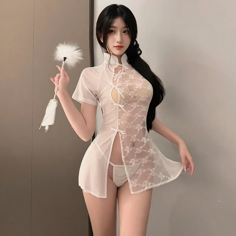 BỘ SƯỜN XÁM REN LƯỚI XUYÊN THẤU HỞ LƯNG XẺ TÀ CAO GỢI CẢM 6232