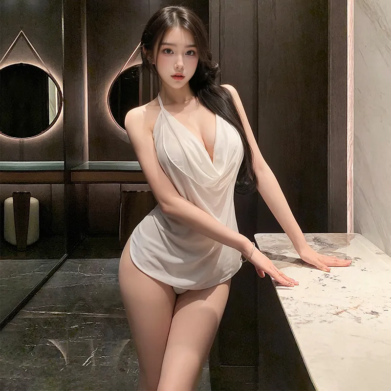VÁY NGỦ YẾM CỔ ĐỔ DÂY BUỘC XUYÊN THẤU QUYẾN RŨ 7770