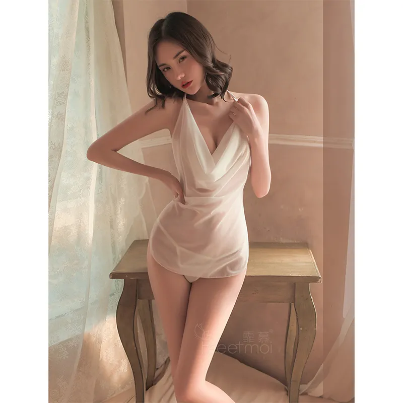 VÁY NGỦ YẾM CỔ ĐỔ DÂY BUỘC XUYÊN THẤU QUYẾN RŨ 7770