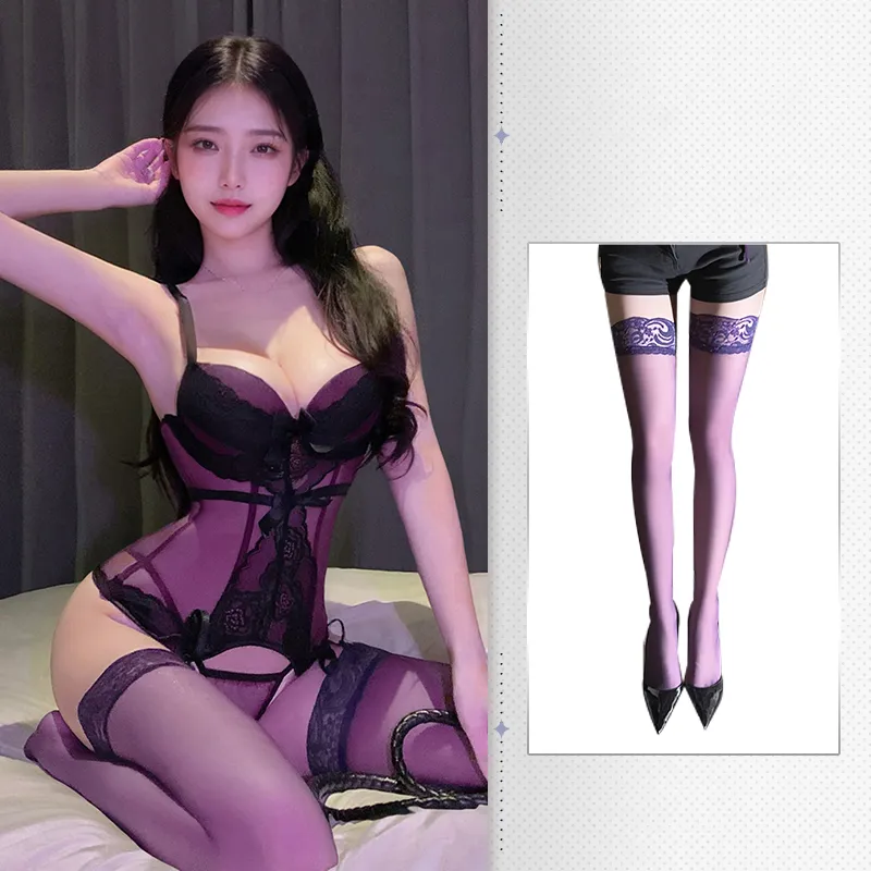 CORSET REN HOA DÂY TREO TẤT NÂNG NGỰC GỢI CẢM 7707