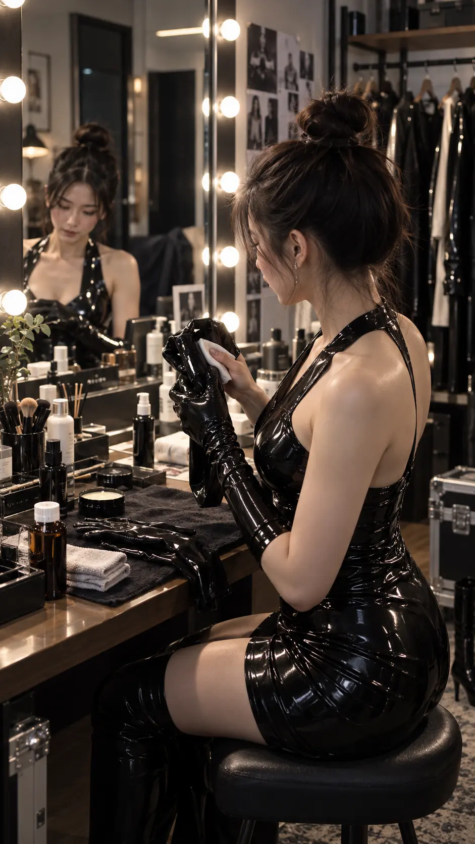 Chăm sóc latex đen bóng và găng latex