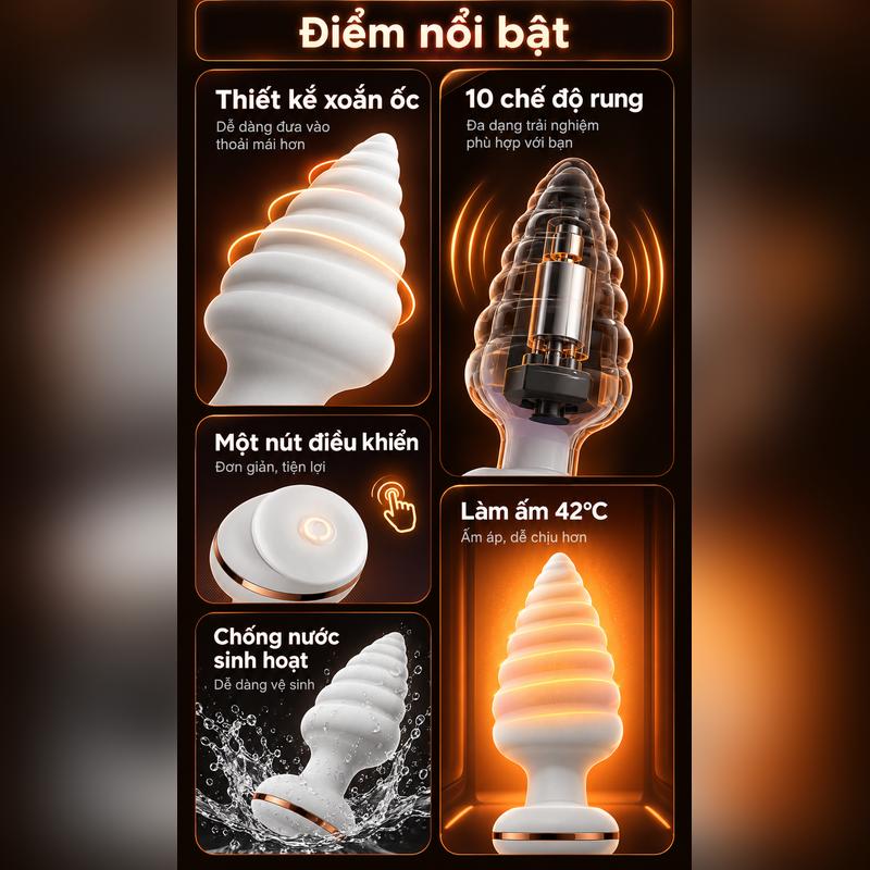 BUTT PLUG GALAKU UNICORN RUNG NHIỆT ĐIỀU KHIỂN APP