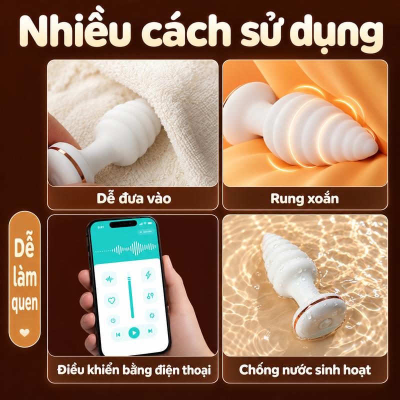 BUTT PLUG GALAKU UNICORN RUNG NHIỆT ĐIỀU KHIỂN APP