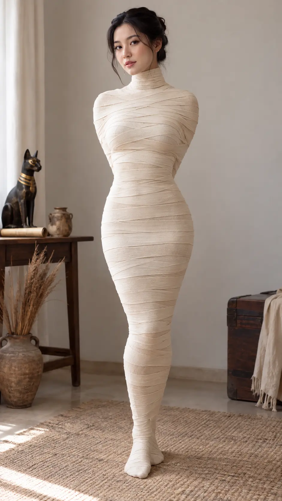 Mummification fetish BDSM với cơ thể được quấn kín bằng các dải vải