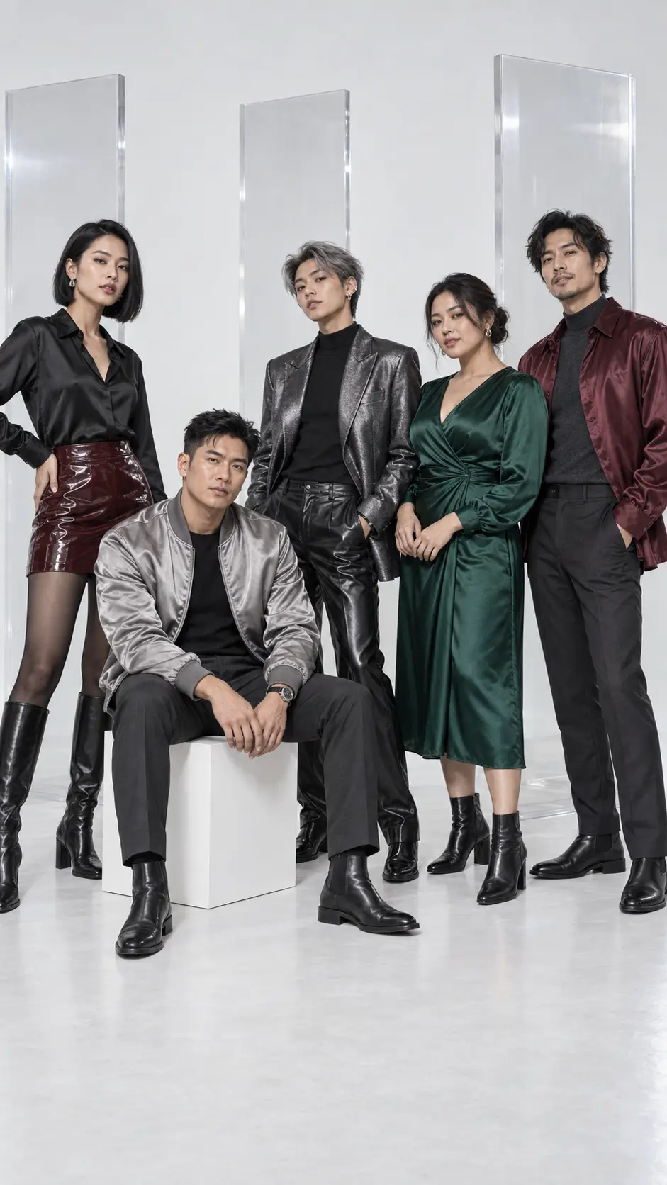 Nhóm người Việt mặc latex vinyl satin và trang phục bóng trong glossy fashion
