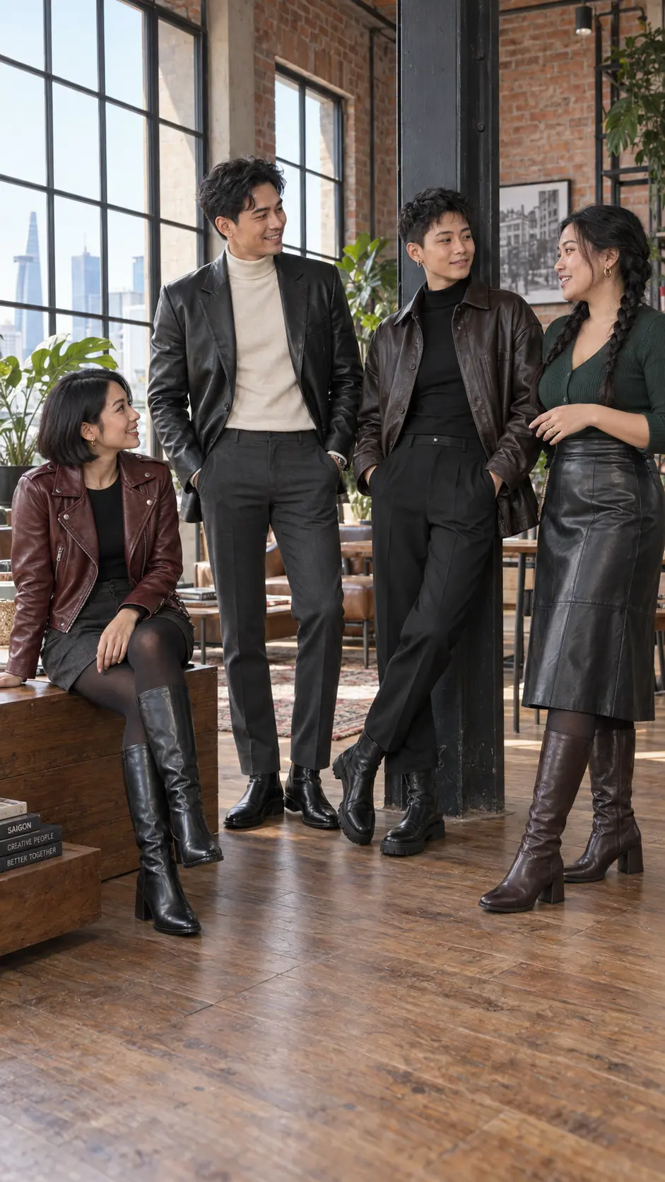 Nhóm người Việt mặc leather và boots trong fetish fashion hiện đại